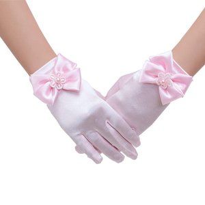 Girls Gorgeous Satin Fancy Gloves